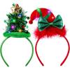 imageJOYIN 2 PCS Christmas LED Headband Tree and Elf Hat Designs Headband with LED Lights for Christmas Party Decoration