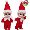 imageJOYIN 2 Pcs Christmas Elf Plush Doll Tiny Soft Plush Toy Doll Xmas Gift for Party Favors Party Supplies Christmas Decor Xmas GiftRed
