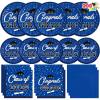 imageJOYIN 2025 Graduation Party Plates and Napkins Orange Tableware Set Supplies 200 PCS Graduation Disposable Paper Plates Cocktail Napkins for Congrats Grad Party Decorations Celebration Serve 50Blue