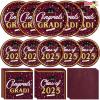 imageJOYIN 2025 Graduation Party Plates and Napkins Orange Tableware Set Supplies 200 PCS Graduation Disposable Paper Plates Cocktail Napkins for Congrats Grad Party Decorations Celebration Serve 50Maroon  Gold