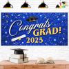 imageJOYIN 2025 Graduation Plastic Backdrop Blue 65quot Class of 2025 Congrats Grad Banner with Double Sided Adhesive Dot Graduation Party Indoor Outdoor Decoration Photoshoot Props SuppliesBlue