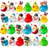 imageJOYIN 24 PCS Christmas Ducks Baby Bathtub Toys Assorted Xmas Rubber Duckies for Kids Gifts Ducky Toddler Bath Toys Rubber Duck Bulk for Stocking Stuffers Party Favor Baby Shower Pool Toys