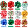 imageJOYIN 24 PCS Christmas Wrap Ribbon Pull Bows 5quot Wide Easy and Fast Gift Wrapping Accessory for presents Bows Baskets Wine Bottles Decoration Xmas Gift Wrapping and Decoration PresentColorful