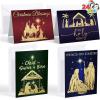 imageJOYIN 24 PCS Religious Christmas Greeting Cards with Envelopes 4 Designs Boxed Set for Winter Xmas Holiday Merry Christmas Season Cards Present Giving Wintertime Gifts Notes