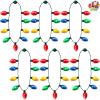 imageJOYIN 24 Packs Christmas LED Light Up Bulb Necklaces 9 Bulbs LED Necklaces Holiday Costume Accessories for Christmas Xmas Party Favor Party Supply