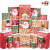 imageJOYIN 24 Packs Christmas White Kraft Gift Bag 4 Sizes Goodie Paper Bags with Handles and Gift Tags for Holiday Party Supplies Wrapping Xmas Presents 6 Jumbo6 Large6 Medium6 Small