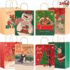 imageJOYIN 24 Pcs Christmas Kraft Gift Bags with Twine Handles 10 X 13 X 5 Large Xmas Goodie Goody Treat Bags for Holiday Present Wrapping Christmas Decorations Party Supplies Decor