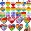 imageJOYIN 28 Packs Valentines Day Gift Cards with Pop Bubble Fidget Toys Heart Keychain Stress Relief Fidget Toy for Kids Adult Party Favors School Classmate Valentines GiftsGraphic Toys
