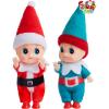 imageJOYIN 2PCS Christmas Elf Plush DollTiny Elf Doll with Clothes and Belt Pattern Soft Plush Accessories for Christmas Holiday Decorations DressUp PartySanta