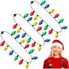 imageJOYIN 3 PCS Christmas Necklace 12 LED Bulbs LED Light Up Bulb Necklace Christmas Holiday Accessories Party Favors