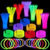 imageJOYIN 300 Pcs 8quot Glowsticks Halloween Supplies Pack Bracelets Necklaces Glow in the Dark Party Favors Easter Christmas Football Party Supplies