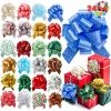 imageJOYIN 48 PCS Christmas Pull Bows with Ribbon 5 Wide for Gift Wrapping ampamp Gift Tags Boxing Day Decorations Holiday Dcor Present Wrapping