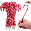 imageJOYIN 48 Pcs Christmas Candy Cane Ball Point Pens Snowman Umbrella Pens for Xmas Holiday Stationery Supplies Party Gift