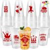 imageJOYIN 48 Pcs Red Class of 2025 Graduation Party decorations Cups 16 Oz Disposable Plastic Cups Grad Decor Party Supplies with 24 Fun Designs for College ampamp High School CelebrationsRed