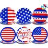 imageJOYIN 54 Pcs July 4th Paper Plates 9quot Patriotic Disposable Plates with 6 Themed Designs Red White Blue American Flag Party Supplies 4th of July Independence Day Party Tableware Decoration Supply