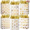 imageJOYIN 6 PCS Christmas Foil Gold Present Bags with Tissue Papers 8quot x45quot x105quot Xmas Holiday Paper Bags 6 Winter Prints Designs for Gifts Party Supplies Decor Xmas Goody Treat Candy Wrapping