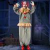 imageJOYIN 60quot Halloween Animatronic Standing Clown Animated Decoration Outdoor with LightUp Eyes Moving Arms and Head for Haunted House Lawn Yard Decor