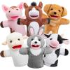 imageJOYIN 6Pcs Kids Hand Puppet Set with Working Mouth Toddler Animal Plush Toy Includes Elephant Giraffe Lion Bear Raccoon and Monkey for Show Theater Christmas Birthday Gifts for Kid Age 3Upgrade Farm Friends