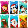 imageJOYIN 72 PCS Christmas Bags for Xmas Holiday Goody Gift 11quot x 16quotChristmas Snacks Plastic Shopping Bags with Handles for Present Wrapping Festive Party Favor Party Decoration Supplies