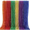 imageJOYIN 72 PCS Mardi Gras Beads Necklace 6 Colors Bead Necklace Set for Mardi Gras Party Favors Supplies Costume Accessories Masquerade Decorations Red Gold Green Blue Purple ampamp OrangeRed  Gold  Green  Blue  Purple  Orange