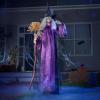 imageJOYIN 72quot Halloween Animatronics Scarecrow Decoration Outdoor Standing Ghost Prop with Motion Light Sound Scary Animated Decor for Yard Farm Garden Indoor Haunted HouseBroom Witch