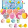 imageJOYIN 8 Pack Big Bath Bombs for Kids with Mochi Toy Surprise Toy Inside Natural Essential Oil SPA Bath Fizzies Set Kids Safe Party Favors for Boys and GirlsMochi Squishy