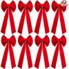 imageJOYIN 8 Pack Christmas Red Velvet Bows 26quot Long by 10quot Wide Decorative Christmas Bows for Wreath Garland Tree Decor Indoor Outdoor Holiday DecorationsRed