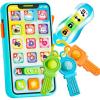 imageJOYIN Baby Musical Toy Phone and Car Keys Teether Set 60 Music and Learning Phrases Baby Learning Toys 612 Months Toddler Birthday Gifts for Girs Boy Toys Small