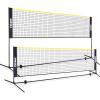 imageJOYIN Badminton Pickleball Net 17 Ft Adjustable Portable Net for Junior Tennis Kids Volleyball ampamp Soccer Tennis Badminton Net Set for Backyard Games  Easy Setup Sports Net with Poles17 Ft Tall