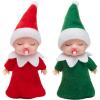 imageJOYIN Christmas 2PCS Tiny Elf Doll with 1 Red and 1 Green Elf Doll in Dark Skin with Christmas Dress Holiday Decoration Accessories Tiny Gift for Girls Boys Kids AdultsCute