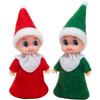 imageJOYIN Christmas 2PCS Tiny Elf Doll with 1 Red and 1 Green Elf Doll in Dark Skin with Christmas Dress Holiday Decoration Accessories Tiny Gift for Girls Boys Kids AdultsClassic
