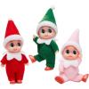 imageJOYIN Christmas 3PCS Tiny Elf Doll Christmas with 1 red1 Green and 1 Pink elf DollHoliday Decoration Accessories Tiny Gift for Girls Boys Kids AdultsPants