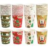 imageJOYIN Christmas 48 Pcs Paper Cup with Holiday Design 9 oz Xmas Disposable Dinnerware Cups Party Supplies for Hot and Cold BeveragesCute