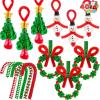 imageJOYIN Christmas Beaded Ornament Craft Make Up to 40 Hanging Ornaments of Snowman Christmas Tree Candy Canes and Wreaths for DIY Craft Xmas Gift Holiday Party Indoor DecorationAge 14