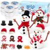 imageJOYIN Christmas Build Your Snowman Craft Kit 3 Pack DIY Snowman Christmas Craft Kit for Arts and Craft Activities Xmas Gift Stocking Stuffers for Kids Party Favor School Funny Toy
