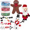 imageJOYIN Christmas Build Your Snowman Santa Claus and Gingerbread Man Craft Kit 3 Packs Christmas Craft Kit for Arts and Craft Activities Xmas DIY Gift Stocking Stuffers for Kids Party Favor