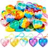 imageJOYIN Round Pop Fidget Keychain 90 Pack Pop Fidget Toys Bulk Party Favors for Kids 48812 Years Halloween Goodie Bags Stuffers Back to School Gifts for Students Classroom Prizes Sensory ToysHeart