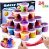 imageJOYIN Slime Party Favors 24 Pack Galaxy Slime Cup  Stretchy NonSticky MessFree Stress Relief and Safe  Toys for Girls and Boys  Classroom Reward Party Supplies