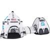imageJOYIN White Rocket Ship Pop up Play Tent with Tunnel and Playhouse Kids Indoor Outdoor Spaceship Tent Set
