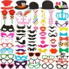 imageJoyin Toy Photo Booth Props 66 PiecesMulticolor Kit for Graduation Wedding Party Supplies Favorswith Stick Hats Glasses Mouth Bowler Bowties