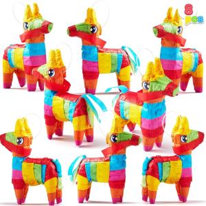 imageCinco De Mayo 8 pcs Mini Donkey Pinatas 57quotx75quot Rainbow Color for Fun Fiesta Taco Party Supplies Luau Event Photo Props Mexican Theme Decoration Carnivals Festivals Taco Tuesday Event