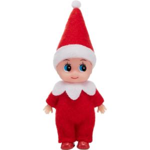 imageJOYIN 1 Pack Christmas Purple Tiny Elf Soft Plush Toy for Adults Kids Accessories Party Favors Xmas Party Supplies Christmas Decor Xmas GiftRed