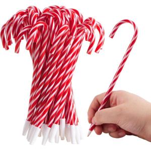 imageJOYIN 100 PCS Christmas Candy Cane Pen Bulk Blue Ink Ballpoint Pens for Kids Gifts Xmas Stationery Supplies School Party Favors Kids Pens Classroom Favor Carnival Prize Stocking Stuffers