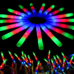 imageJOYIN 12 PCS LED Light Up Foam Sticks Glow Sticks Party Favors Bulk with 3 Modes Color Flashing Glow Party Supplies for Halloween Spooky Celebrations Wedding Camping Birthday Raves Carnival