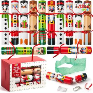imageJOYIN 12 Pack Christmas Party Favor NonSnap Party Table Favors with Christmas Characters Holiday Party Favor Supplies for Kids and Adults Christmas Parties Dinners and Holidays