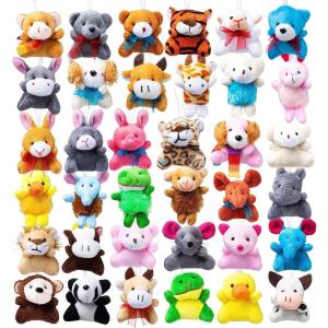 imageJOYIN 12 Pack Random Mini Animal Plush Toy Assortment 12 Units 3quot EachBulk Stuffed Animals for Kids Small Animals Plush Keychain Decoration Carnival Prizes Halloween Goodie Bags ampamp Party Favors