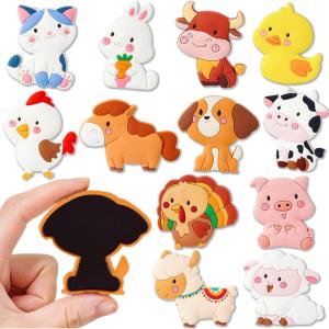 imageJOYIN 12 Pcs Animal Fridge Magnets for Kids Cute Rubber Refrigerator Magnets for Kids Magnetic Toys Whiteboard Educational Learning Toys Party Favor Birthday Children Gifts