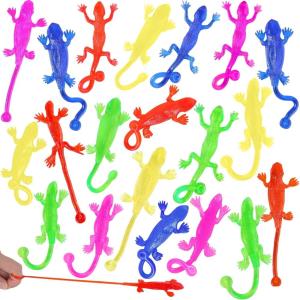 imageJOYIN 120Pcs Glitter Sticky Hands Party Favors Party Table Favors Set for Kids Holiday Traditions Classroom Treasure Box Carnival Prizes Bulk Pinata Stuff Mini Toys Halloween goodie bagsSticky Lizards