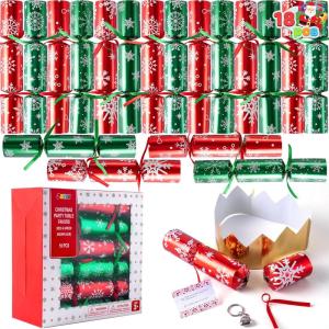 imageJOYIN 18 Pack NonSnap Christmas Party Table Favor Xmas Red ampamp Green No Snap Snowflake Party Favors for Christmas Stocking Stuffers Party Supplies Decorations Holiday New Year Adults Kids Gifts
