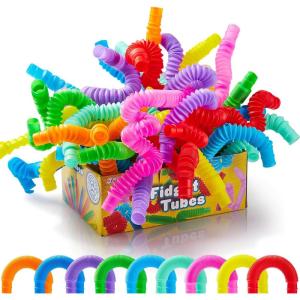 imageJOYIN 18 Pack Pop Tubes Sensory Toys Small Fidget Toys Party Favors  9 Colors Creativity Learning ampamp Fun for Toddler Kids  Perfect for Halloween Goodie Bags Classroom School RewardSmall